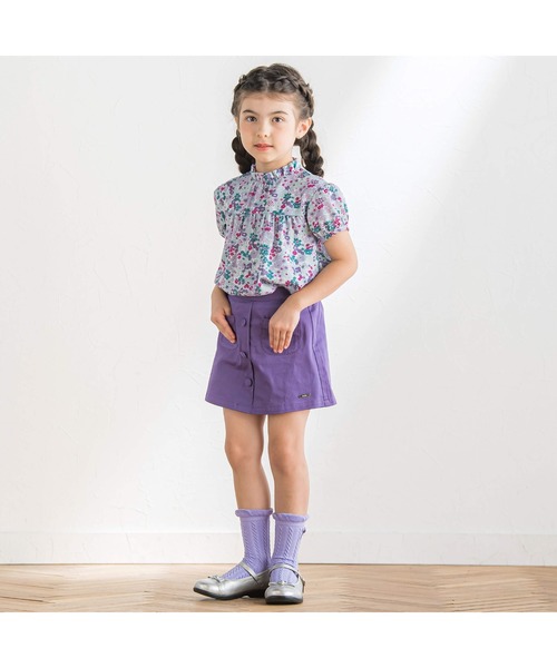 BeBe（ベベ）の「【お揃い】サテンフローラルパフスリーブブラウス(90~150cm)（シャツ/ブラウス・キッズ・パープル系その他・150cm/120cm/130cm/110cm/140cm/90cm/100cm）」の13枚目の写真