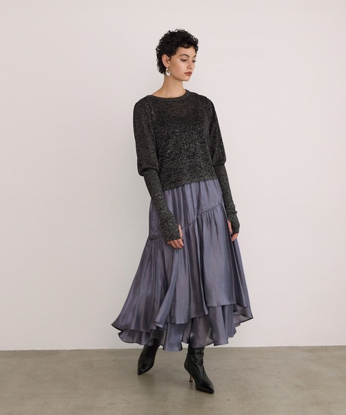 MIELI INVARIANT（ミエリインヴァリアント）の「Aurora Tiered Skirt（スカート・レディース・アイボリー/ブルーグレー/ライトピンク/ブラウン・FREE）」の11枚目の写真