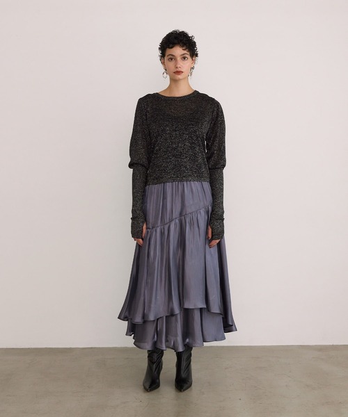 MIELI INVARIANT（ミエリインヴァリアント）の「Aurora Tiered Skirt（スカート・レディース・アイボリー/ブルーグレー/ライトピンク/ブラウン・FREE）」の12枚目の写真