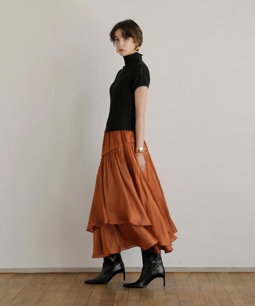 MIELI INVARIANT（ミエリインヴァリアント）の「Aurora Tiered Skirt（スカート・レディース・アイボリー/ブルーグレー/ライトピンク/ブラウン・FREE）」の18枚目の写真