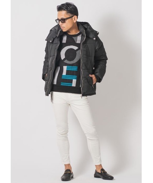 EVOLUTION（エボリューション）の「フロントの英字がシャープなブルゾン（ライダースジャケット・メンズ・オフホワイト/ブラック/レッド・LARGE/MEDIUM/X-LARGE）」の5枚目の写真