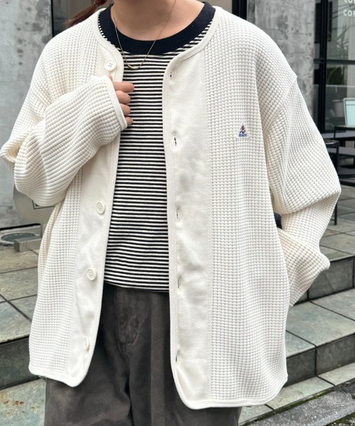 GEVACO（ゲバコ）の「【GEVACO/ゲバコ】ビッグワッフルカーディガン（カーディガン/ボレロ・メンズ・ネイビー/ベージュ系その他/グレー・SMALL/MEDIUM/LARGE）」の3枚目の写真