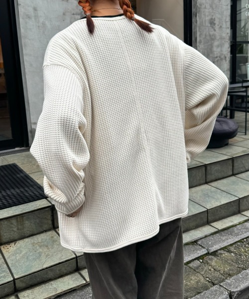 GEVACO（ゲバコ）の「【GEVACO/ゲバコ】ビッグワッフルカーディガン（カーディガン/ボレロ・メンズ・ネイビー/ベージュ系その他/グレー・SMALL/MEDIUM/LARGE）」の7枚目の写真