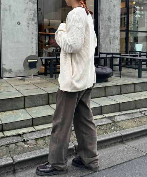 GEVACO（ゲバコ）の「【GEVACO/ゲバコ】ビッグワッフルカーディガン（カーディガン/ボレロ・メンズ・ネイビー/ベージュ系その他/グレー・SMALL/MEDIUM/LARGE）」の9枚目の写真