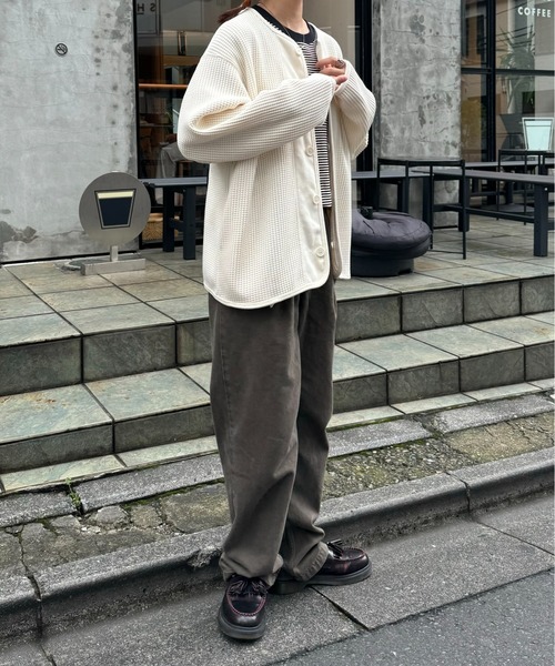 GEVACO（ゲバコ）の「【GEVACO/ゲバコ】ビッグワッフルカーディガン（カーディガン/ボレロ・メンズ・ネイビー/ベージュ系その他/グレー・SMALL/MEDIUM/LARGE）」の10枚目の写真