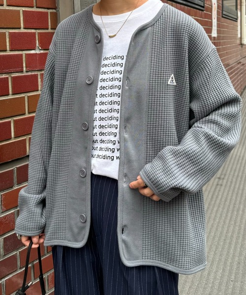 GEVACO（ゲバコ）の「【GEVACO/ゲバコ】ビッグワッフルカーディガン（カーディガン/ボレロ・メンズ・ネイビー/ベージュ系その他/グレー・SMALL/MEDIUM/LARGE）」の14枚目の写真