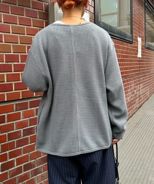 GEVACO（ゲバコ）の「【GEVACO/ゲバコ】ビッグワッフルカーディガン（カーディガン/ボレロ・メンズ・ネイビー/ベージュ系その他/グレー・SMALL/MEDIUM/LARGE）」の17枚目の写真