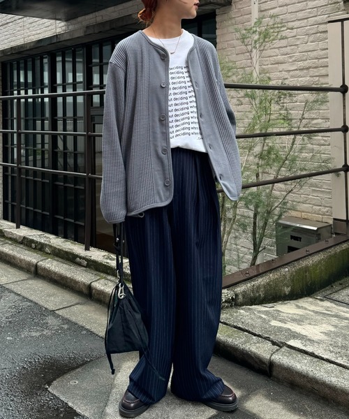 GEVACO（ゲバコ）の「【GEVACO/ゲバコ】ビッグワッフルカーディガン（カーディガン/ボレロ・メンズ・ネイビー/ベージュ系その他/グレー・SMALL/MEDIUM/LARGE）」の18枚目の写真