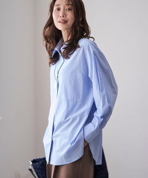 RONEL（ロネル）の「レギュラーブロードシャツ（シャツ/ブラウス・レディース・ホワイト/ライトブルー・S/M）」の20枚目の写真