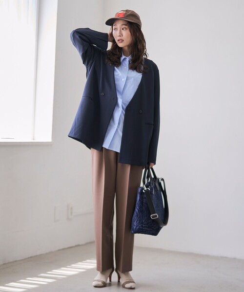 RONEL（ロネル）の「レギュラーブロードシャツ（シャツ/ブラウス・レディース・ホワイト/ライトブルー・S/M）」の3枚目の写真