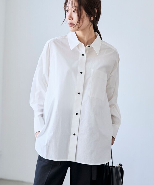 RONEL（ロネル）の「レギュラーブロードシャツ（シャツ/ブラウス・レディース・ホワイト/ライトブルー・S/M）」の17枚目の写真