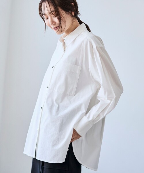 RONEL（ロネル）の「レギュラーブロードシャツ（シャツ/ブラウス・レディース・ホワイト/ライトブルー・S/M）」の18枚目の写真