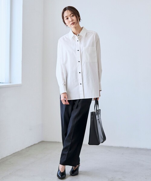 RONEL（ロネル）の「レギュラーブロードシャツ（シャツ/ブラウス・レディース・ホワイト/ライトブルー・S/M）」の5枚目の写真