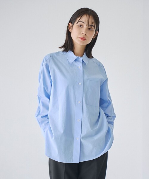 RONEL（ロネル）の「レギュラーブロードシャツ（シャツ/ブラウス・レディース・ホワイト/ライトブルー・S/M）」の9枚目の写真