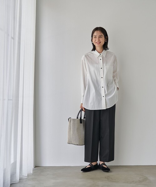 RONEL（ロネル）の「レギュラーブロードシャツ（シャツ/ブラウス・レディース・ホワイト/ライトブルー・S/M）」の11枚目の写真