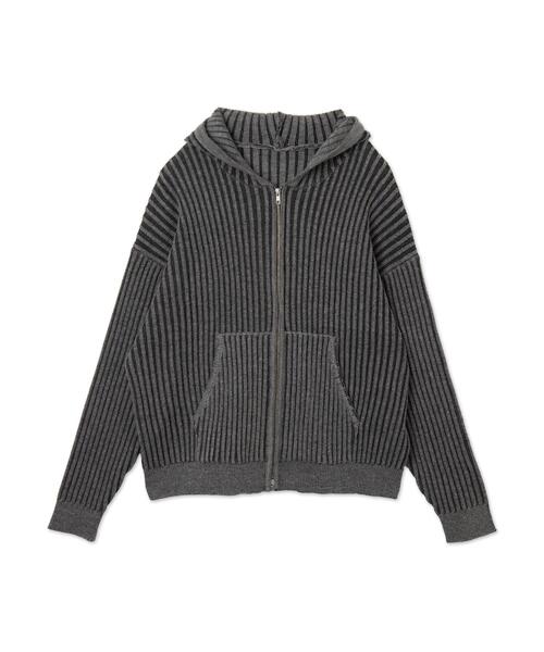 WEGO（ウィゴー）の「WEGO/ヴィンテージライクZIPパーカー（カーディガン/ボレロ・メンズ・ブルー/グレー・MEDIUM/LARGE）」の4枚目の写真