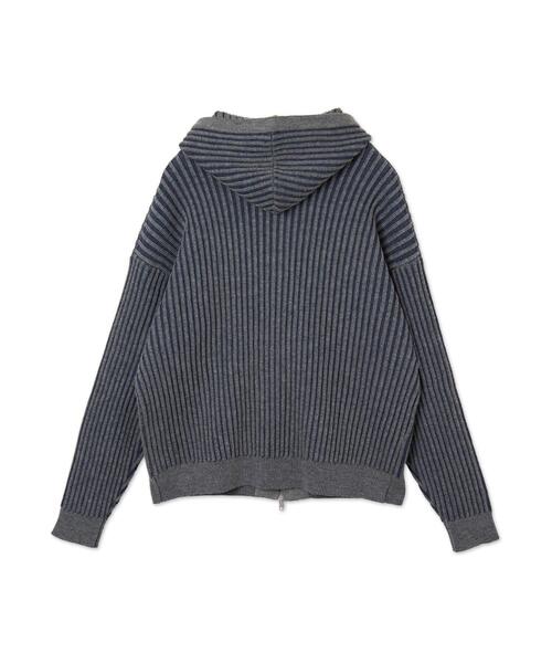 WEGO（ウィゴー）の「WEGO/ヴィンテージライクZIPパーカー（カーディガン/ボレロ・メンズ・ブルー/グレー・MEDIUM/LARGE）」の5枚目の写真