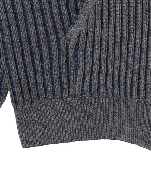 WEGO（ウィゴー）の「WEGO/ヴィンテージライクZIPパーカー（カーディガン/ボレロ・メンズ・ブルー/グレー・MEDIUM/LARGE）」の9枚目の写真