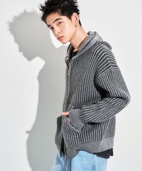 WEGO（ウィゴー）の「WEGO/ヴィンテージライクZIPパーカー（カーディガン/ボレロ・メンズ・ブルー/グレー・MEDIUM/LARGE）」の10枚目の写真