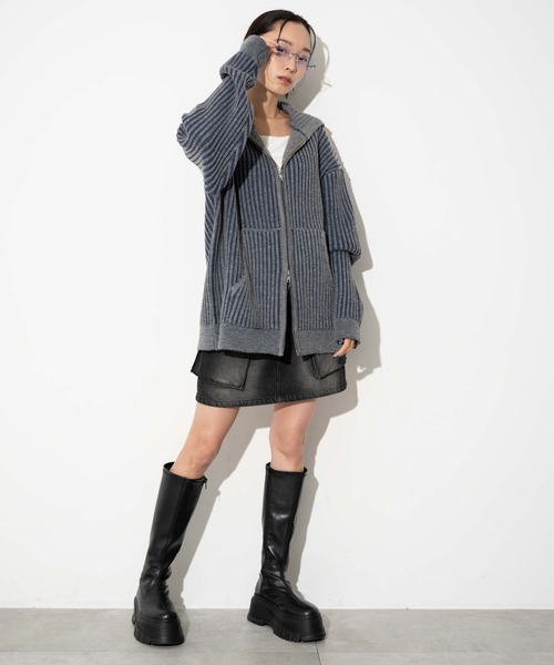 WEGO（ウィゴー）の「WEGO/ヴィンテージライクZIPパーカー（カーディガン/ボレロ・メンズ・ブルー/グレー・MEDIUM/LARGE）」の15枚目の写真