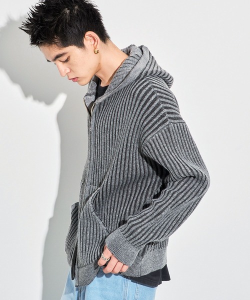 WEGO（ウィゴー）の「WEGO/ヴィンテージライクZIPパーカー（カーディガン/ボレロ・メンズ・ブルー/グレー・MEDIUM/LARGE）」の17枚目の写真