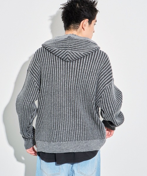 WEGO（ウィゴー）の「WEGO/ヴィンテージライクZIPパーカー（カーディガン/ボレロ・メンズ・ブルー/グレー・MEDIUM/LARGE）」の18枚目の写真