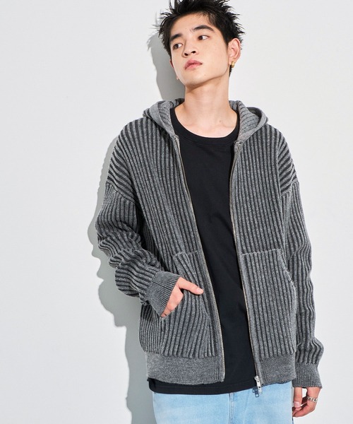 WEGO（ウィゴー）の「WEGO/ヴィンテージライクZIPパーカー（カーディガン/ボレロ・メンズ・ブルー/グレー・MEDIUM/LARGE）」の19枚目の写真