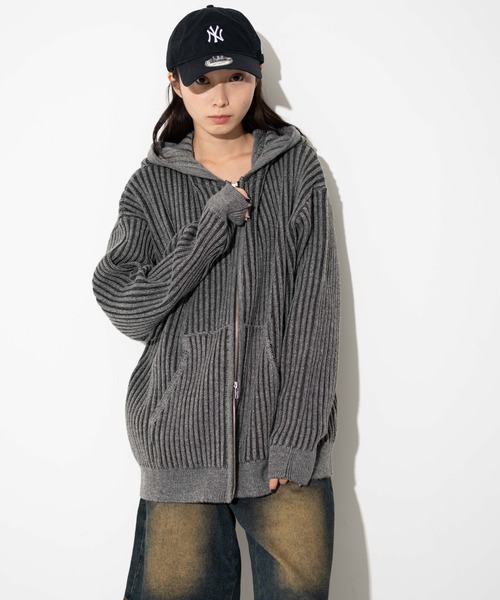 WEGO（ウィゴー）の「WEGO/ヴィンテージライクZIPパーカー（カーディガン/ボレロ・メンズ・ブルー/グレー・MEDIUM/LARGE）」の21枚目の写真