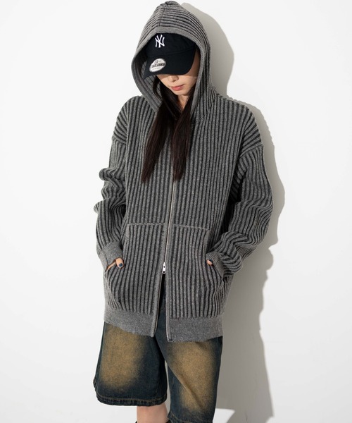 WEGO（ウィゴー）の「WEGO/ヴィンテージライクZIPパーカー（カーディガン/ボレロ・メンズ・ブルー/グレー・MEDIUM/LARGE）」の22枚目の写真