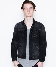 フライフロントストレッチデニムジャケット_ダメージ