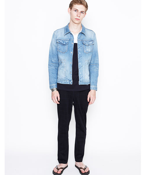 NUMBER (N)INE（ナンバーナイン）の「フライフロントストレッチデニムジャケット_ダメージ（デニムジャケット・メンズ・ブラック/ブルー・3/2/4）」の8枚目の写真