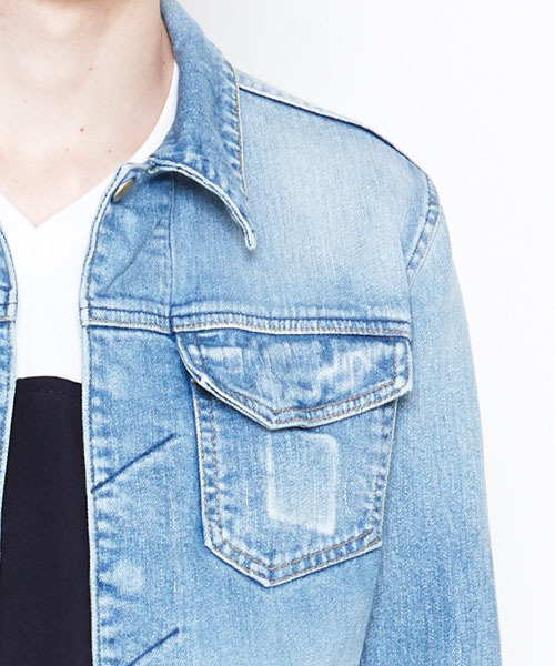 NUMBER (N)INE（ナンバーナイン）の「フライフロントストレッチデニムジャケット_ダメージ（デニムジャケット・メンズ・ブラック/ブルー・3/2/4）」の9枚目の写真