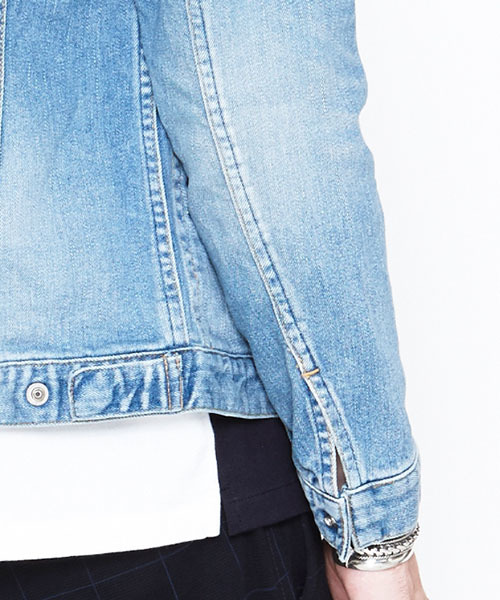 NUMBER (N)INE（ナンバーナイン）の「フライフロントストレッチデニムジャケット_ダメージ（デニムジャケット・メンズ・ブラック/ブルー・3/2/4）」の4枚目の写真