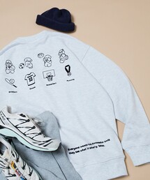 ⭐️aです　グレー トレーナー ロンドン風景 イラスト付き SAINT M×××××× (セントマイケル) SS25 FRD_CREW N SWEAT/FRIENDS