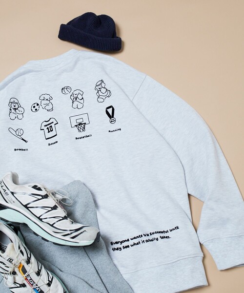 FREAK'S STORE(フリークスストア)の「tombonia/トムボニア 別注 スポーツコンテスト バックプリント スウェット(スウェット・メンズ・アッシュグレー/チャコール/ネイビー/ダークブラウン・SMALL/MEDIUM/LARGE)」の2枚目の写真