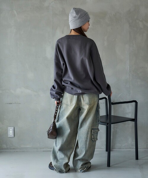 PUBLUX(パブリュクス)の「Bohemian Chop/ボヘミアンチョップ スリーキャット プリントスウェット 限定展開(スウェット・レディース・ネイビー/アッシュグレー/チャコールグレー・L/M/S)」の10枚目の写真