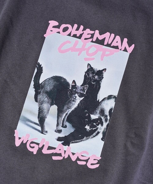 PUBLUX(パブリュクス)の「Bohemian Chop/ボヘミアンチョップ スリーキャット プリントスウェット 限定展開(スウェット・レディース・ネイビー/アッシュグレー/チャコールグレー・L/M/S)」の15枚目の写真