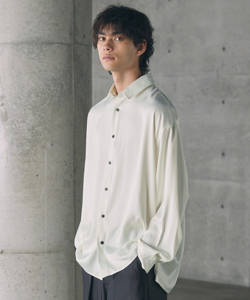 ルーズシルエットサテンレギュラーシャツ（シャツ/ブラウス）｜CTHY（シティ）