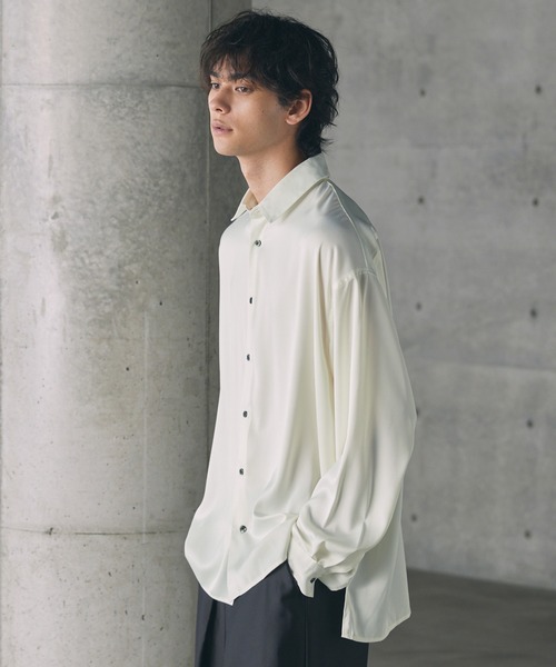 ルーズシルエットサテンレギュラーシャツ（シャツ/ブラウス）｜CTHY（シティ）