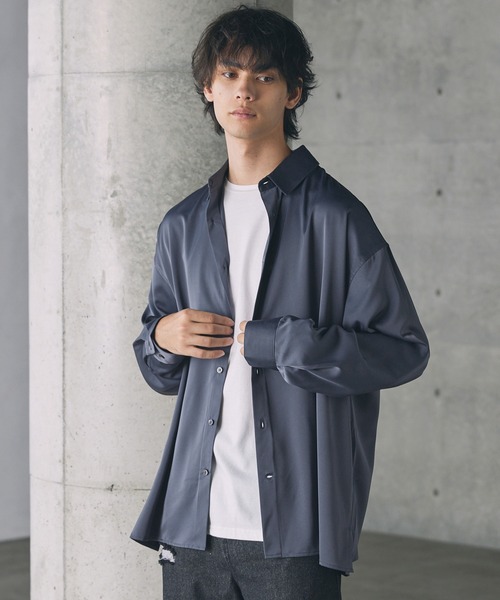 ルーズシルエットサテンレギュラーシャツ（シャツ/ブラウス）｜CTHY（シティ）