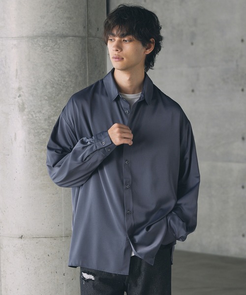 ルーズシルエットサテンレギュラーシャツ（シャツ/ブラウス）｜CTHY（シティ）