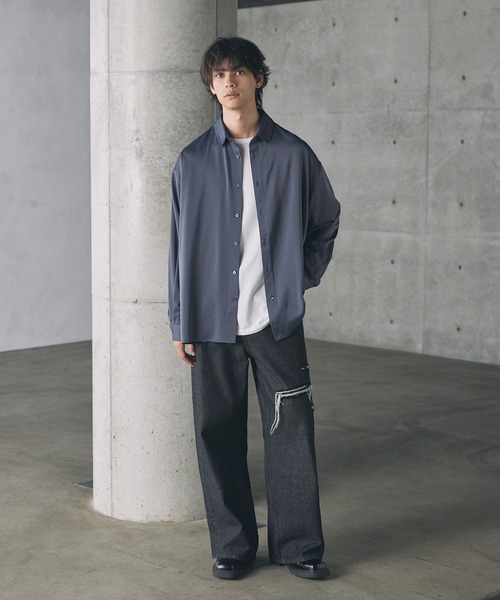 ルーズシルエットサテンレギュラーシャツ（シャツ/ブラウス）｜CTHY（シティ）