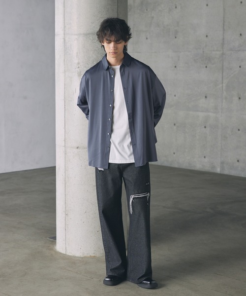 ルーズシルエットサテンレギュラーシャツ（シャツ/ブラウス）｜CTHY（シティ）