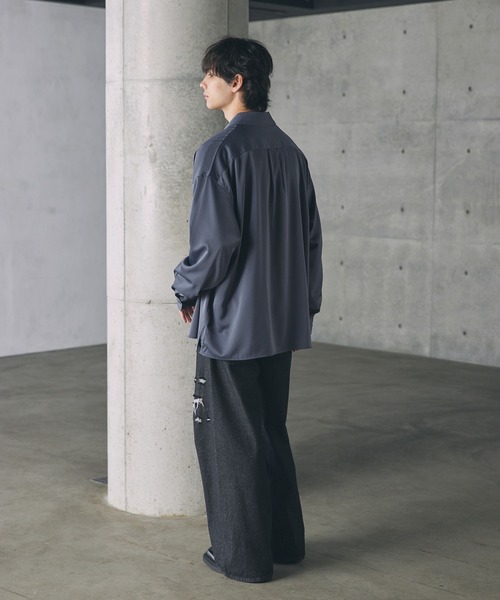 ルーズシルエットサテンレギュラーシャツ（シャツ/ブラウス）｜CTHY（シティ）