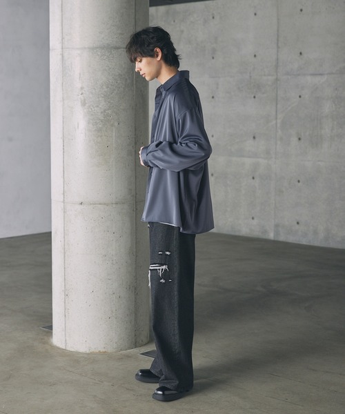 ルーズシルエットサテンレギュラーシャツ（シャツ/ブラウス）｜CTHY（シティ）