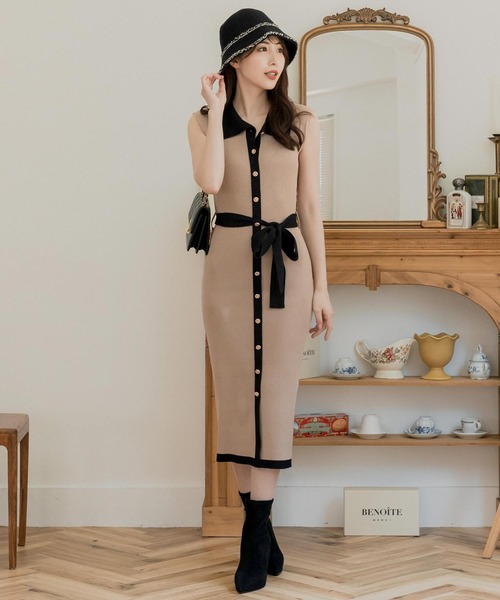 Julia Boutique（ジュリアブティック）の「ツイードパイピングチューリップハット（ハット・レディース・ベージュ/ブラック・ONE）」の4枚目の写真