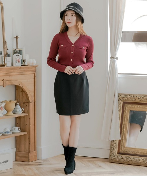 Julia Boutique（ジュリアブティック）の「ツイードパイピングチューリップハット（ハット・レディース・ベージュ/ブラック・ONE）」の8枚目の写真