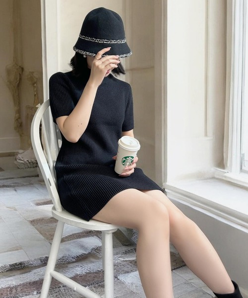 Julia Boutique（ジュリアブティック）の「ツイードパイピングチューリップハット（ハット・レディース・ベージュ/ブラック・ONE）」の10枚目の写真