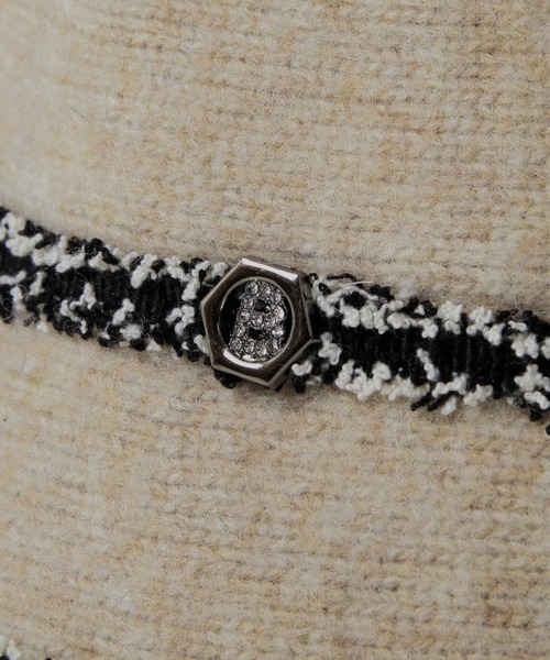 Julia Boutique（ジュリアブティック）の「ツイードパイピングチューリップハット（ハット・レディース・ベージュ/ブラック・ONE）」の18枚目の写真