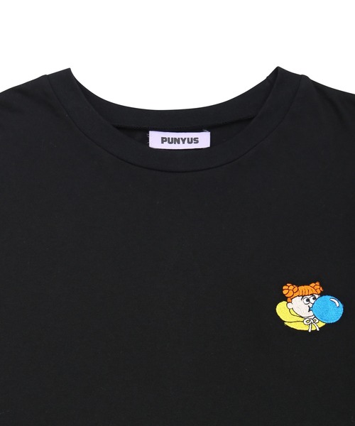 PUNYUS（プニュズ）の「ワンポイント刺繍ロンＴ（Tシャツ/カットソー・レディース・ホワイト/ブラック・1/2/3/4）」の15枚目の写真